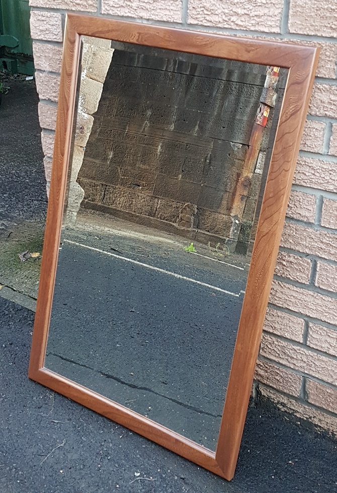 Large Ercol Mirror measuring 24 inches x 36 inches, with label to reverse