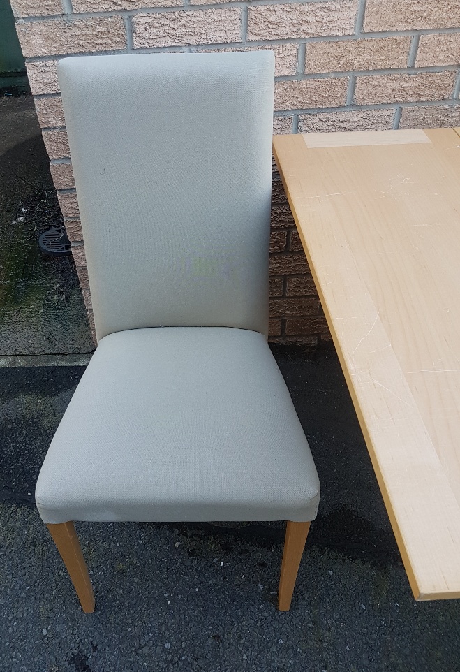 Modern Extending Dining Table with Two Upholstered Chairs - Image 2 of 2