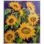 Original Framed and Signed Sunflower Watercolour by renowned Lakeland Artist, Venus Griffiths