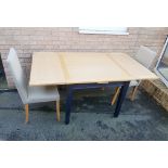 Modern Extending Dining Table with Two Upholstered Chairs