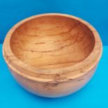 A Large Spalted Beech Turned Wooden Bowl