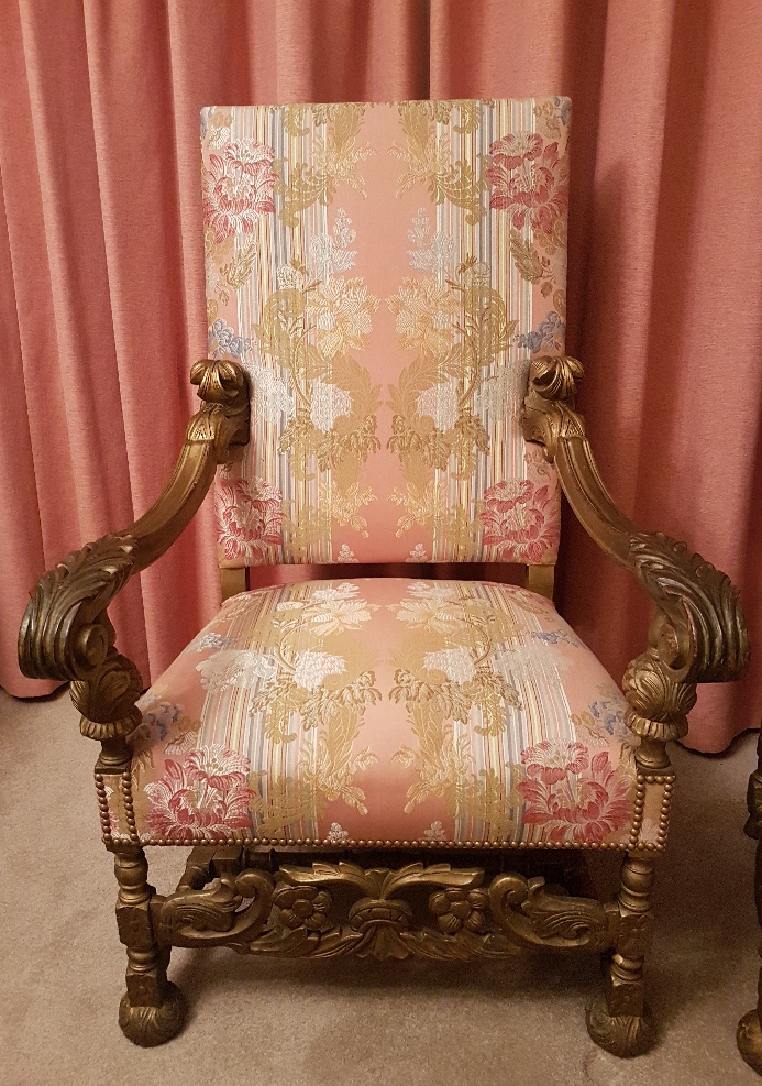 Pair of Large Victorian Continental Walnut Baronial Gothic Armchairs in 17th Century Style - Image 4 of 4