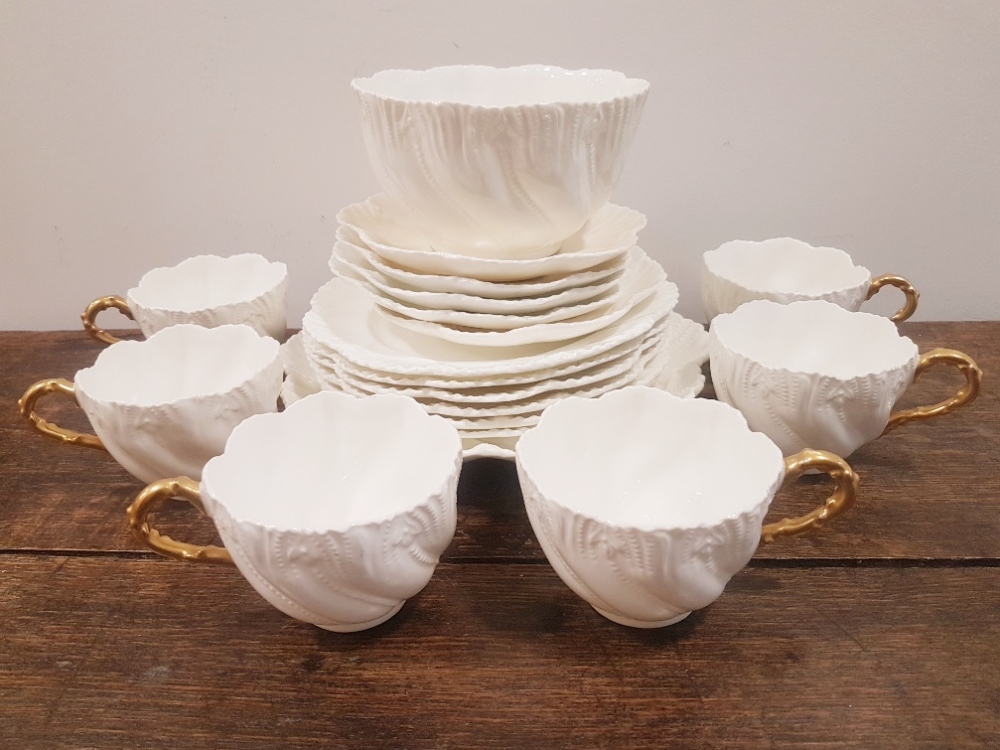 Coalport White Porcelain Coffee Set Consisting of 19 Pieces