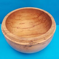 A Large Spalted Beech Turned Wooden Bowl