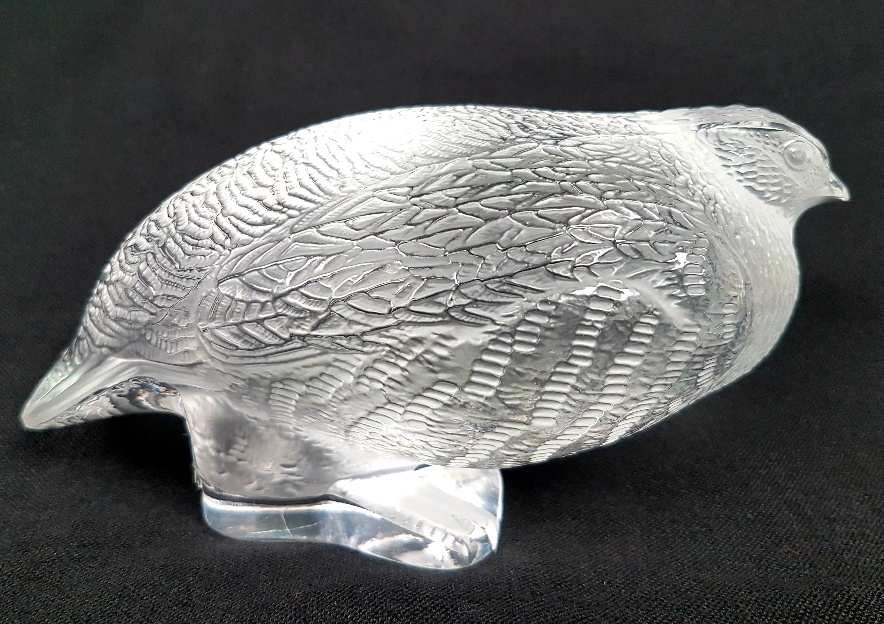 Pair of 1970s Large Lalique Partridge Figures in clear and frosted glass - Image 3 of 4