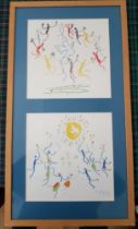 Two Sets of Framed and Glazed Picasso Prints (5 prints in total)