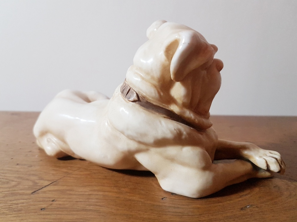 German 19th Century Porcelain Dogue de Bordeaux Figurine by Gerbruder Heubach - Image 3 of 3