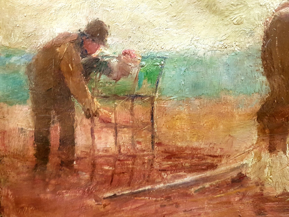Harry Fidler (1856-1935) - Cleaning The Harrow Oil on Canvas, Exhibition Label to Reverse - Image 3 of 5