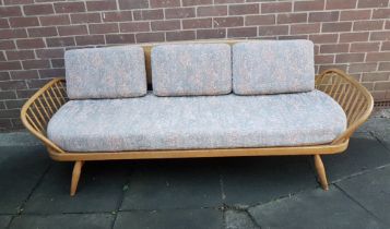 Ercol Beech and Elm Studio Surfboard Couch Model 355