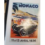 Two Albums containing reproduction posters on card including Titanic, Monaco, Railway Posters etc