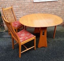 Ercol Windsor Drop Leaf Gateleg Table with Two Ercol Windsor Penn Classic Dining Chairs