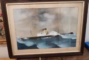 Two Original Framed and Glazed Watercolours of S S Frank Coverdale from 1920s