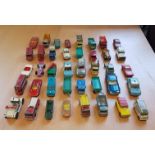 30 miscellaneous Play Worn Die Cast Matchbox and similar model cars of varying condition