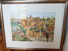 Martin Stuart Moore Framed and Glazed ""Memories of Newcastle"" Limited Edition Print (415/950)