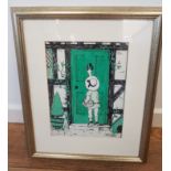 Dorothy Darnell Framed and Signed Pen and Ink Drawing titled The Visitor