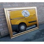 Large gilt framed modern mirror