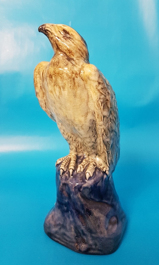Rare 1930 Shelley Ceramic Eagle Figurine on Blue Rock, 8 inches in height - Image 2 of 3
