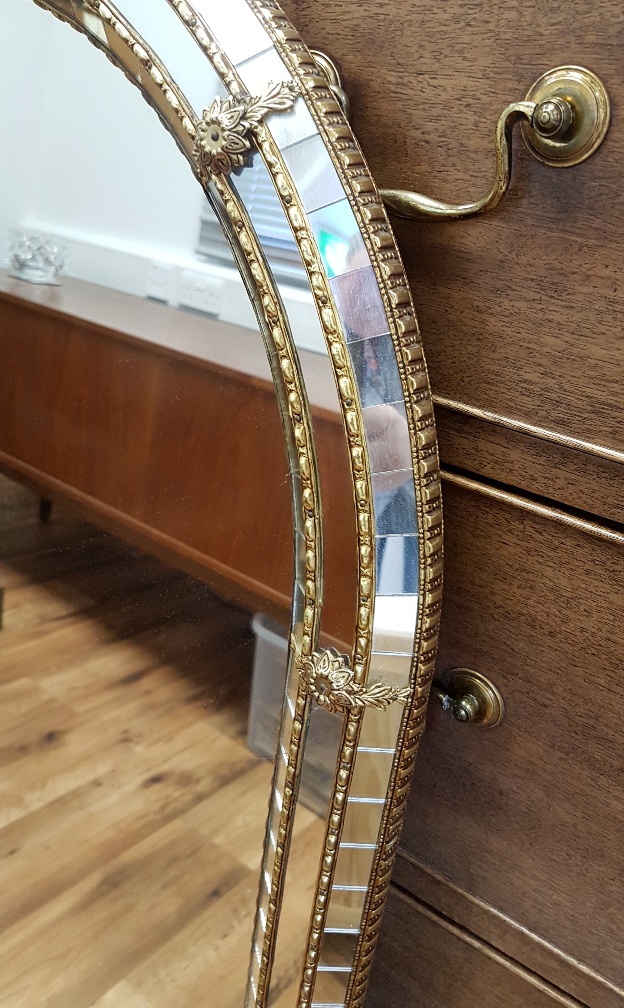 Large Contemporary Gilt Domed Top Mirror with mirror mosaic surround - Image 2 of 2