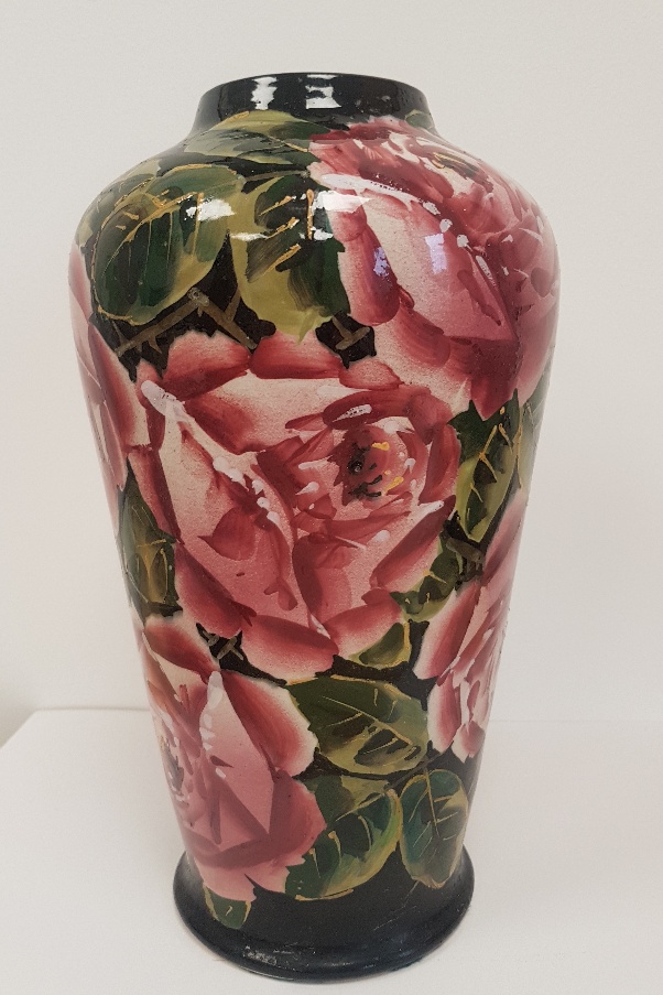Wemyss Large Decorative Vase dated to 1910 hand painted Cabbage Rose Decoration by Karel Nikolai - Image 2 of 4