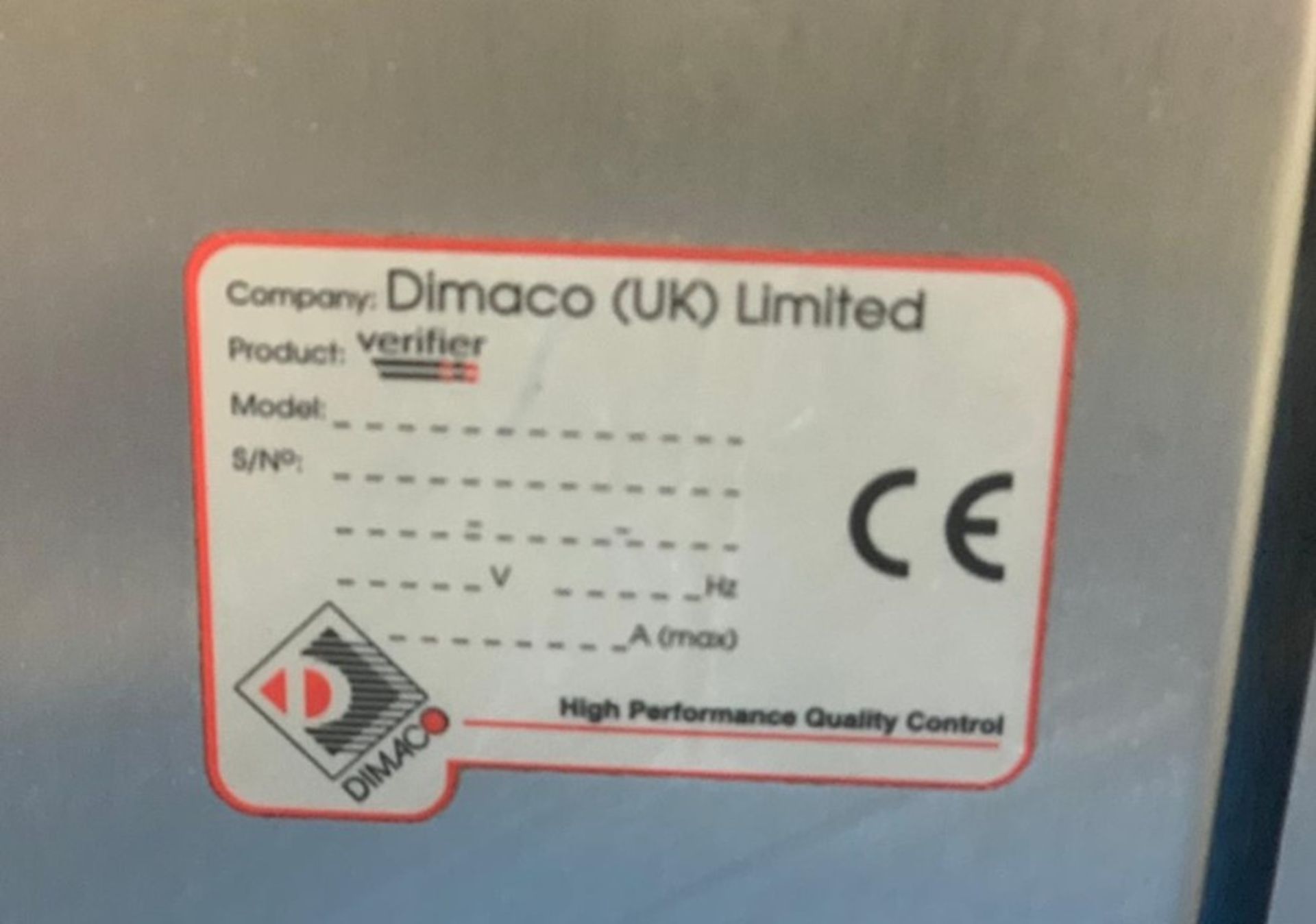 DIMACO LABEL INSPECTION MACHINE - Image 5 of 5