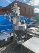 Stainless steel frame mounted Hopper Feed, with Rotolok Rotary Valve and Dustcheck dust extraction f