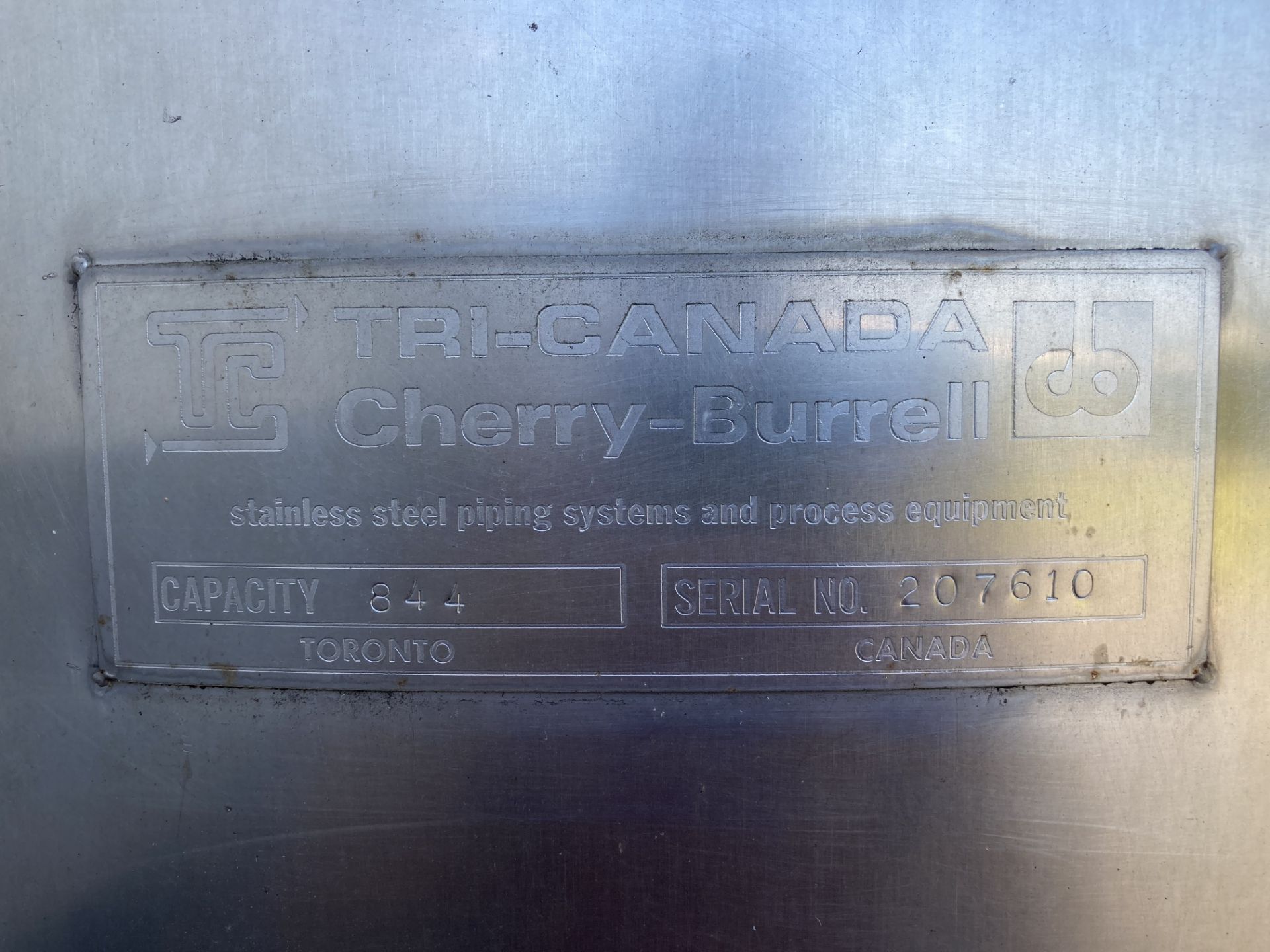 Cherry Burrel Tri-Canada 844 Gallon Mixing Tank - Image 4 of 8