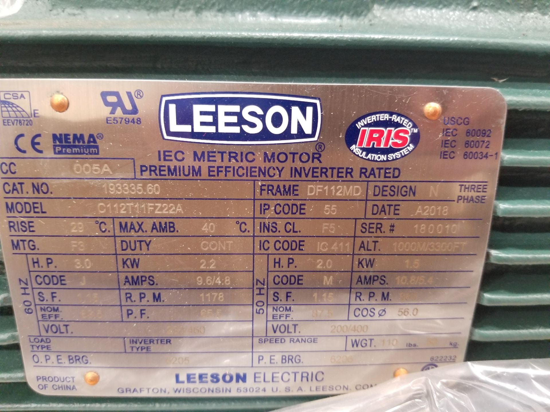 NEW Leeson 3HP Motor - Image 2 of 4