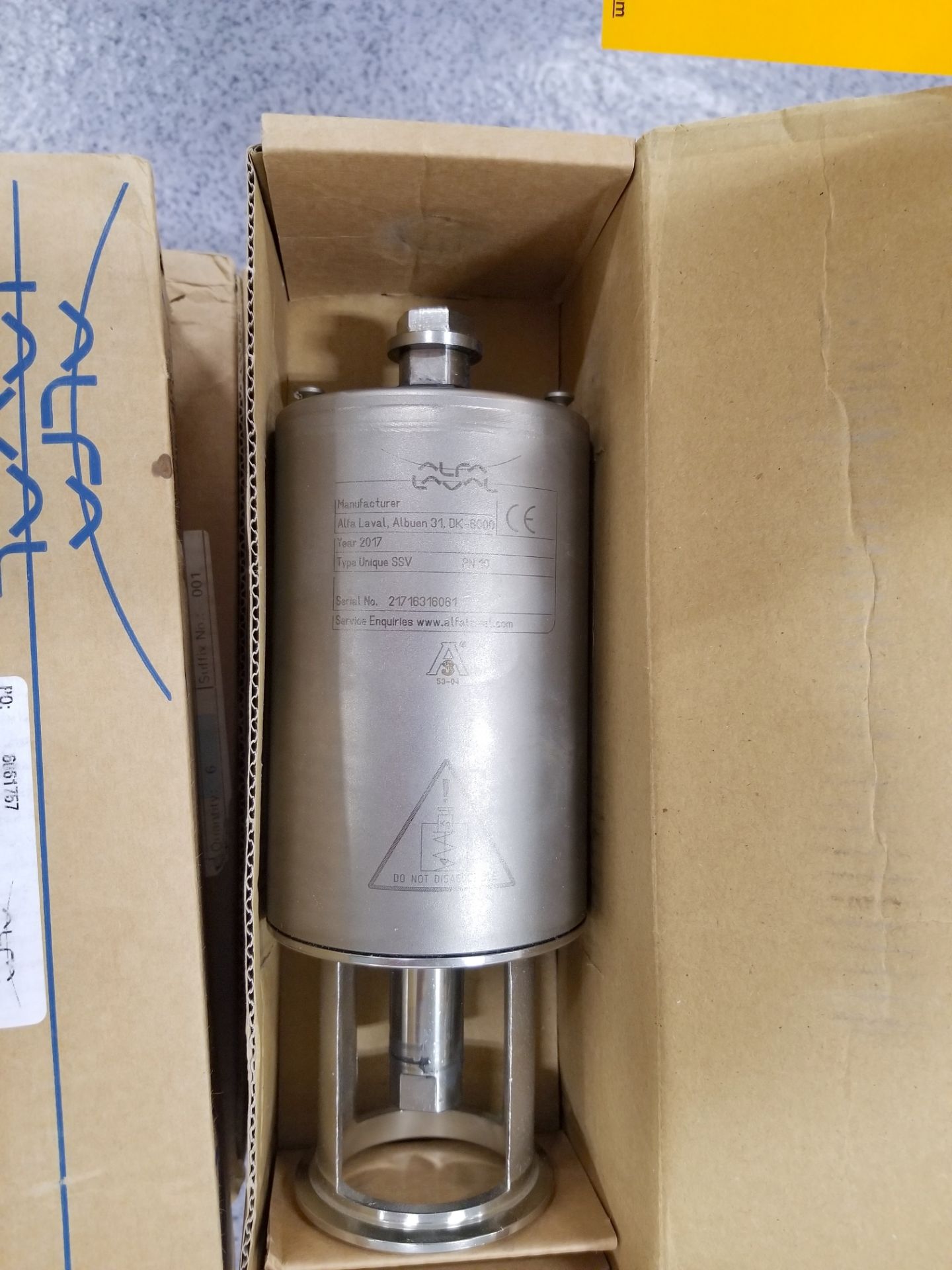 NEW Alfa Laval Pneumatic Single Seat Valves