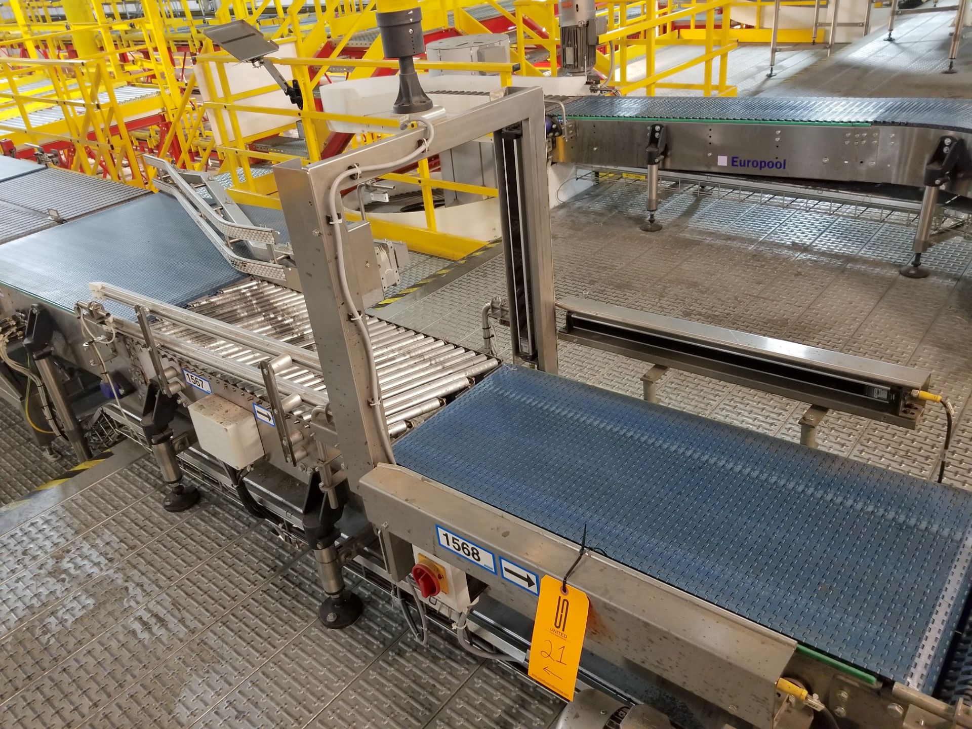 Europool Stainless Steel Dual Lane 17 inch wide matte top case conveyor - Third level (Manual Pick S - Image 5 of 5