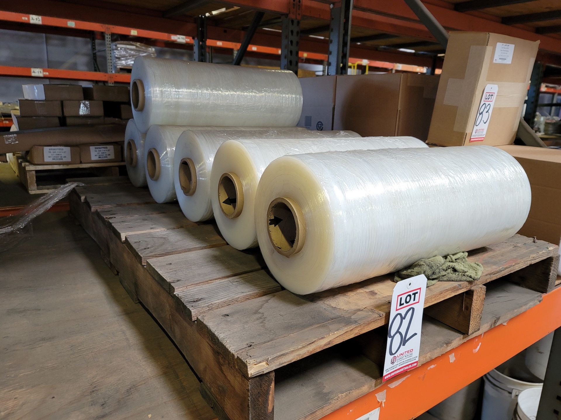 LOT - APPROX. (6) ROLLS OF SHRINK WRAP FOR AUTOMATIC WRAPPING MACHINE, 20" ROLLS