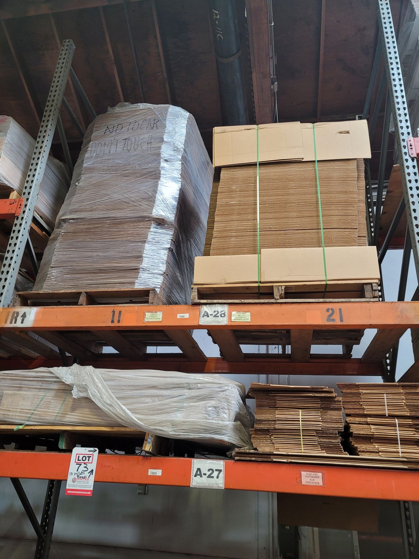 LOT - (10) PALLETS OF CARDBOARD BOXES, VARIOUS SIZES