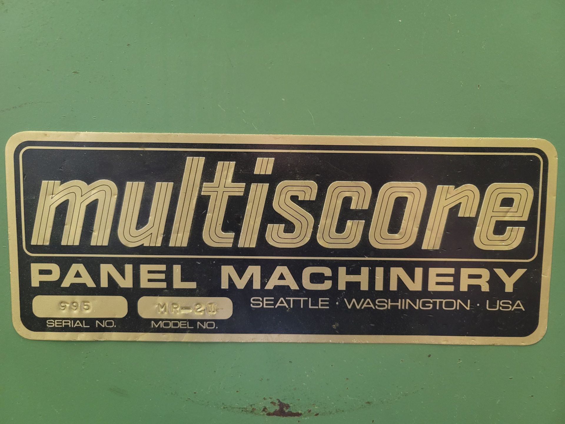 MULTISCORE 62" PANEL RIP SAW, MODEL MR-21, RIP SAW/GROOVER, THROUGH FEED, 30 HP - Image 6 of 7