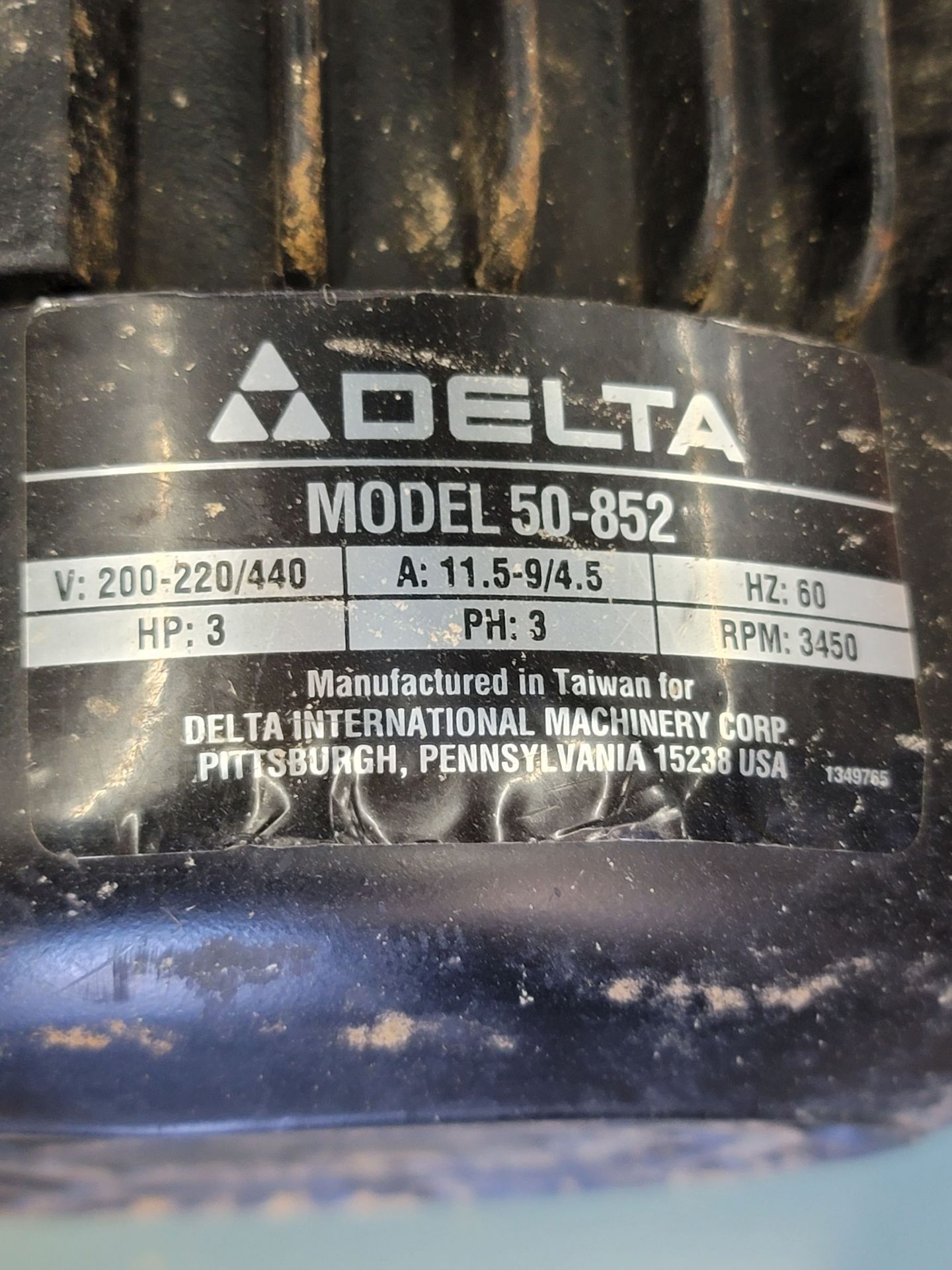 DELTA DUST COLLECTOR, MODEL 50-852 - Image 3 of 3