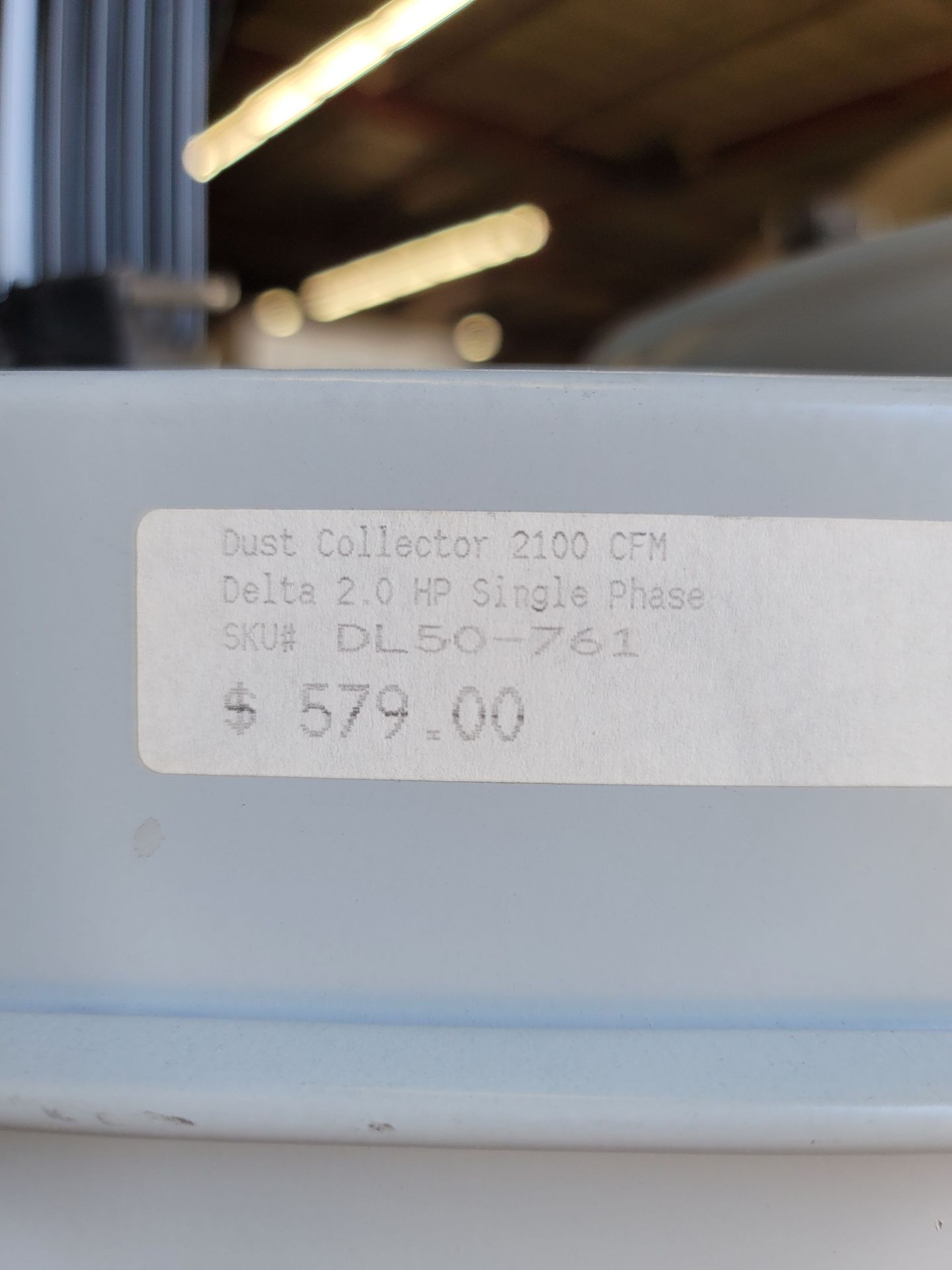 DELTA DUST COLLECTOR, MODEL 50-761, MISSING COLLECTION BAGS - Image 3 of 5