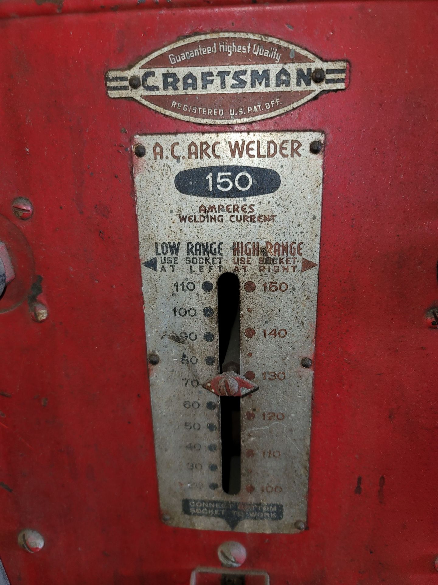 VINTAGE CRAFTSMAN AC ARC WELDER, 150 AMPERES WELDING CURRENT - Image 2 of 3