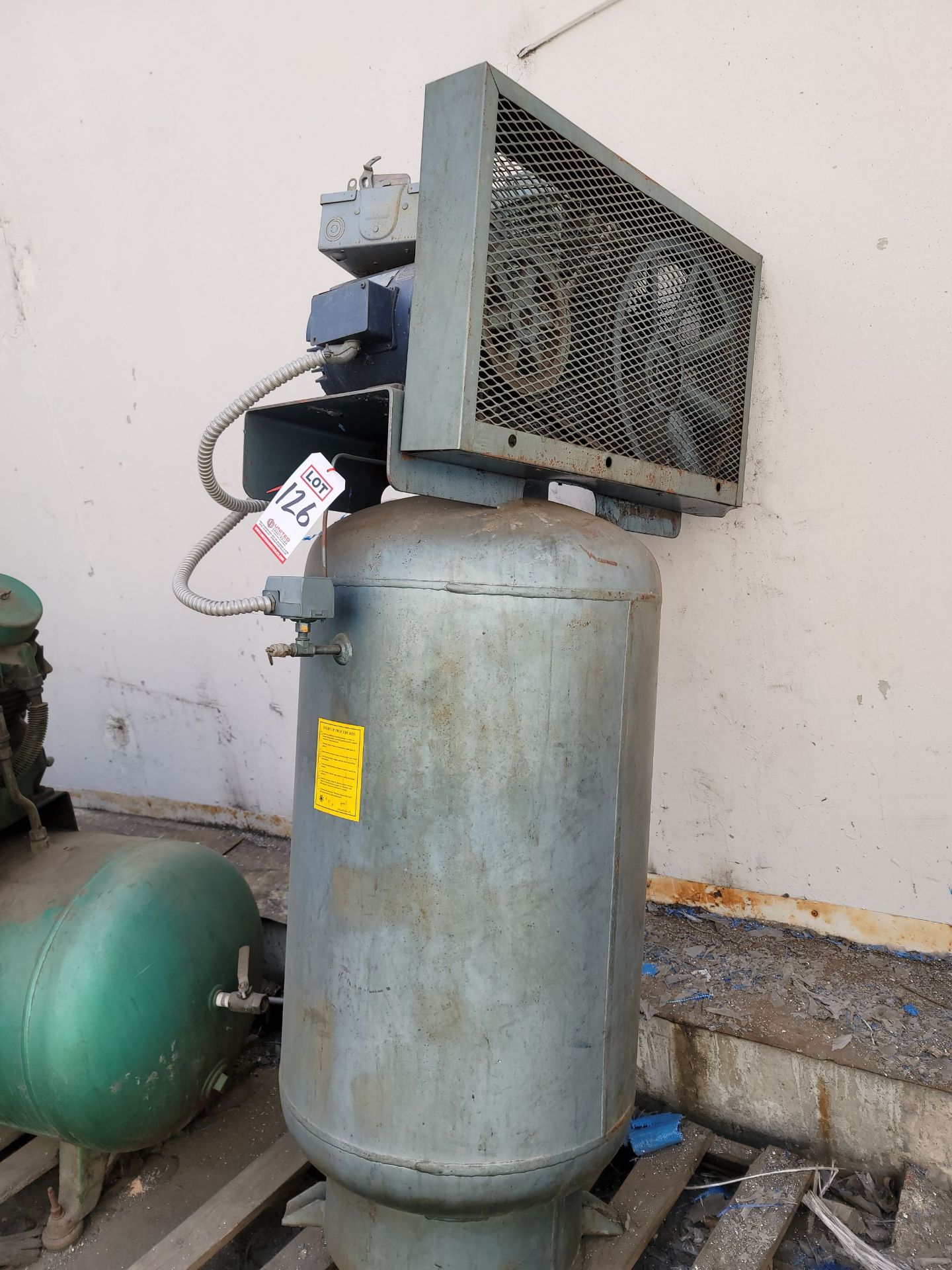 AIR COMPRESSOR PRODUCTS 5 HP VERTICAL AIR COMPRESSOR, MODEL ACP-51V82, OUT OF SERVICE / NEEDS WORK - Image 2 of 2