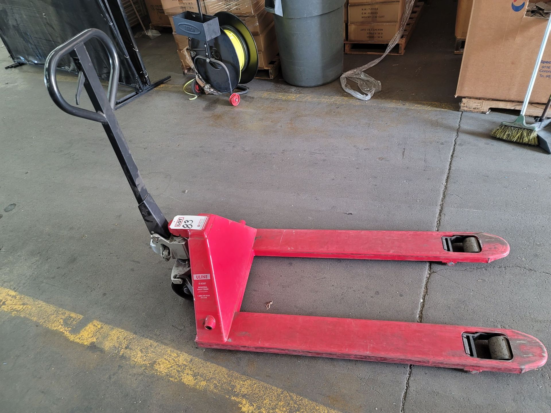 ULINE INDUSTRIAL PALLET JACK, MODEL H-5387, 5,500 LB CAPACITY