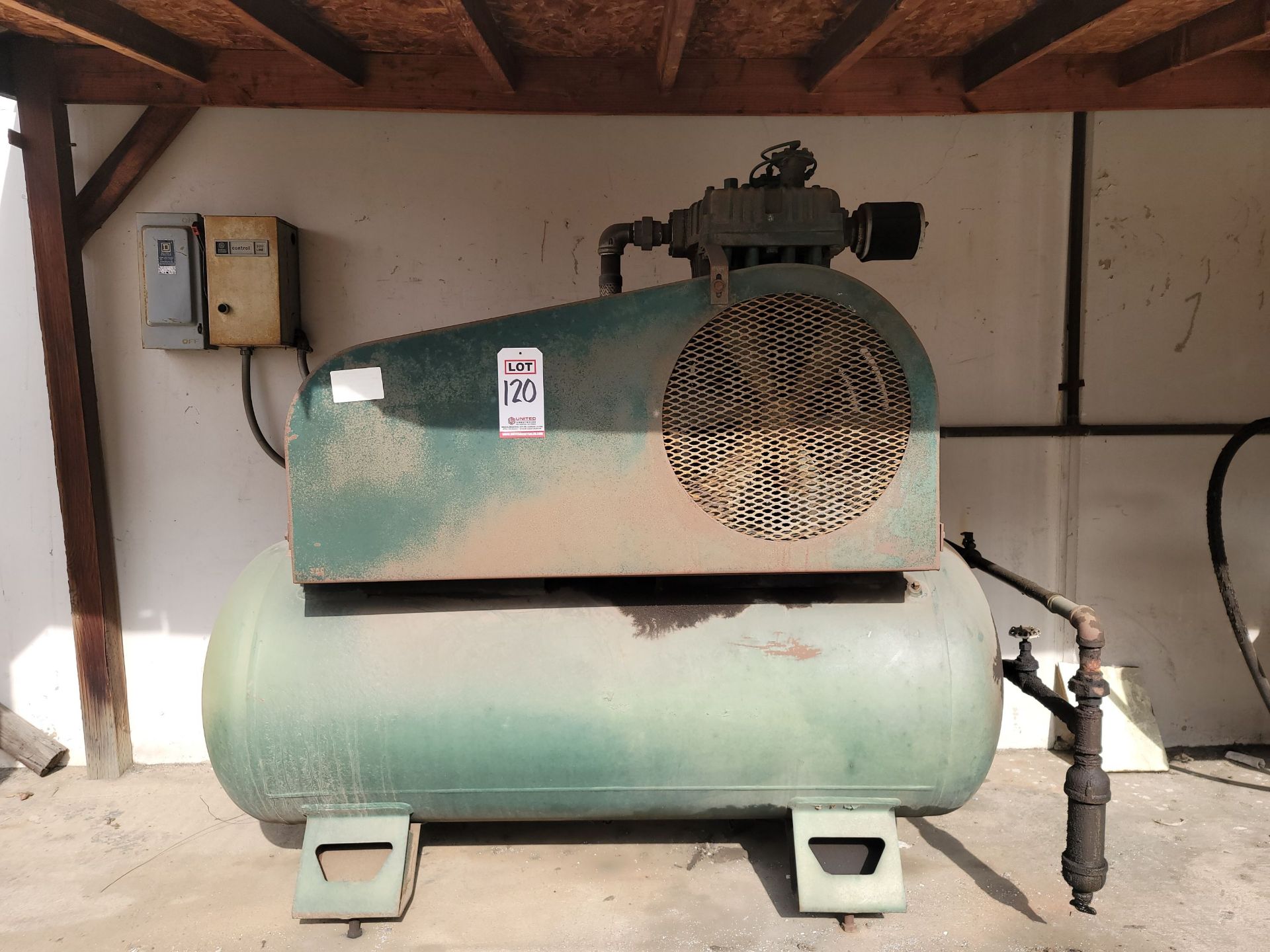 QUINCY 10 HP AIR COMPRESSOR, 122 GALLON TANK