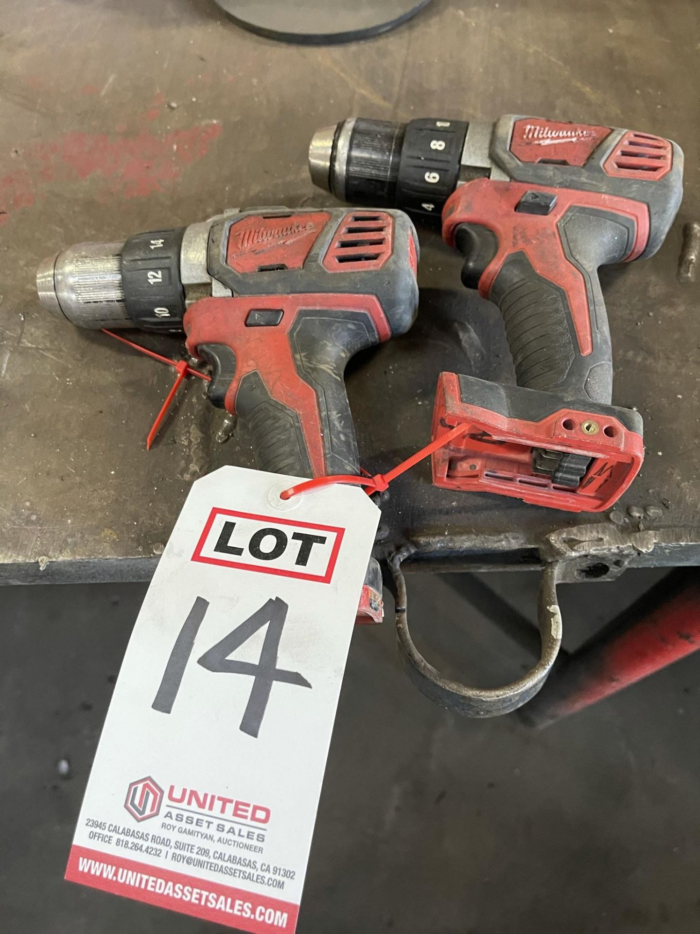 LOT - (2) MILWAUKEE CORDLESS DRILLS, NO BATTERIES