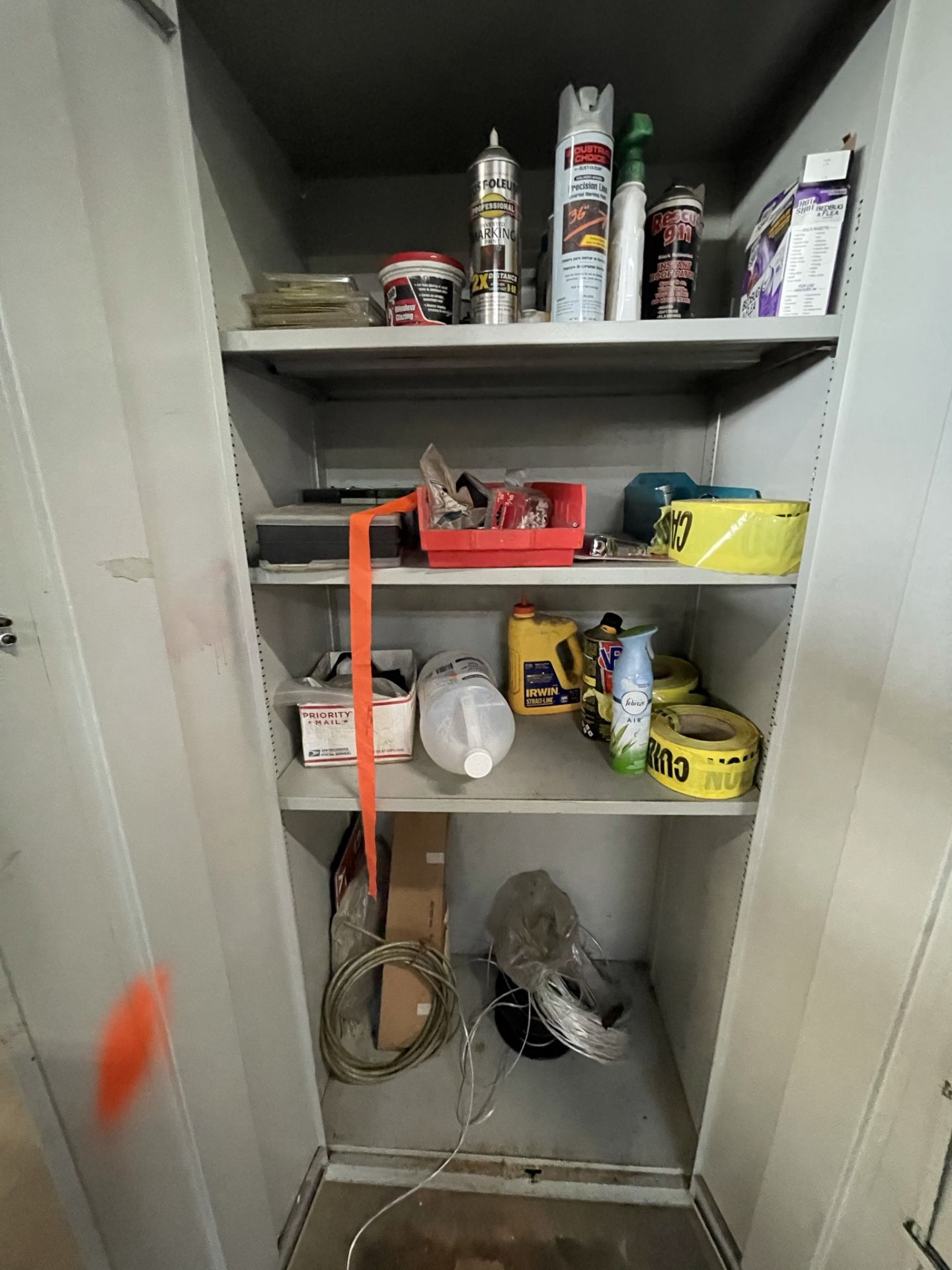 2-DOOR GRAY CABINET, W/ CONTENTS - Image 2 of 2