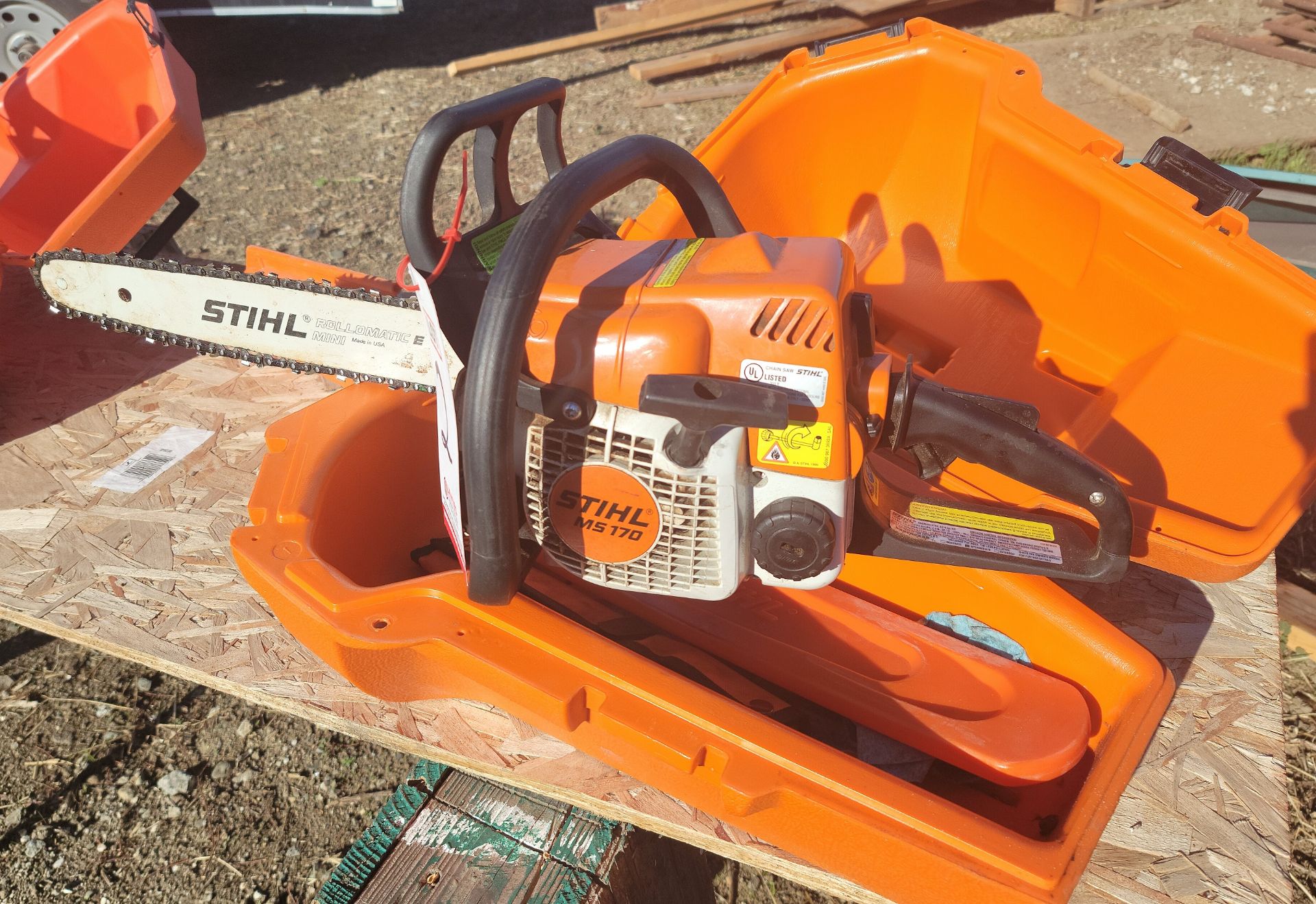 STIHL CHAIN SAW, MODEL MS170, W/ CASE, 16" BAR W/ BAR FILE KIT - Image 2 of 2