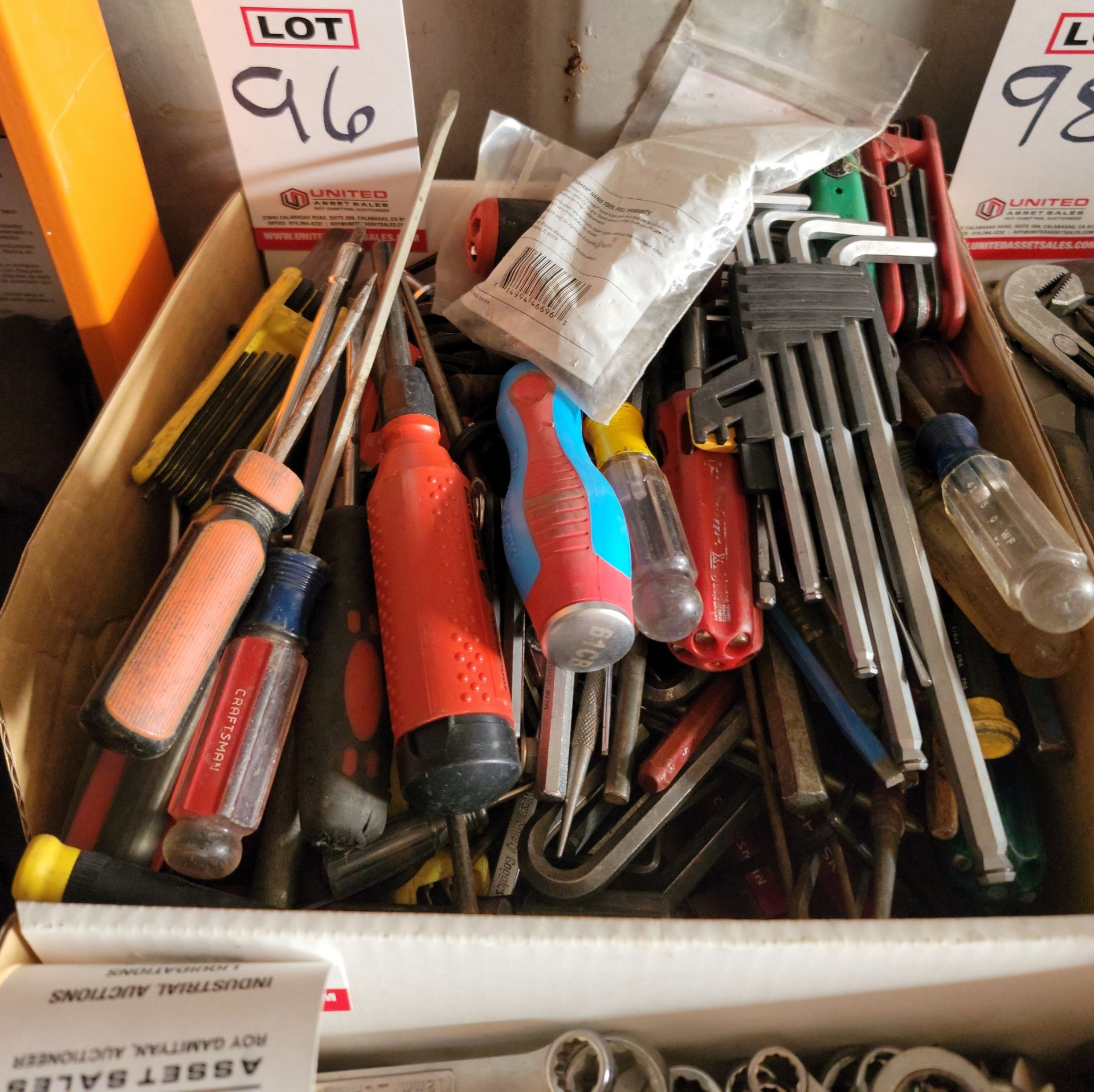 LOT - HEX WRENCHES, SCREW DRIVERS, ETC.