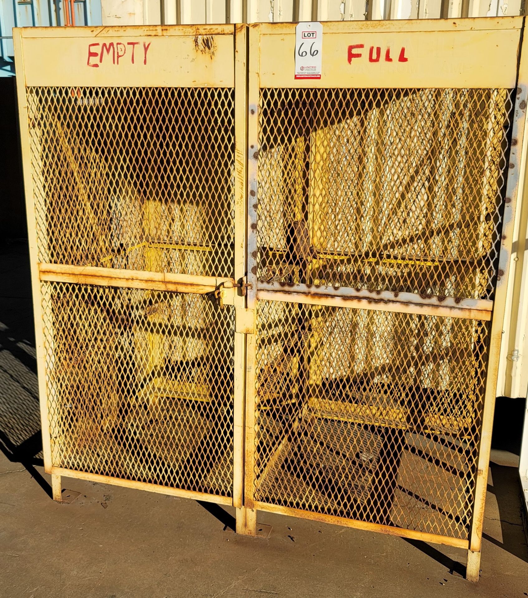 2-DOOR COMPRESSED CYLINDER CAGE, 64" X 38" X 70" (LOCATION: OUTSIDE BUILDING 39)