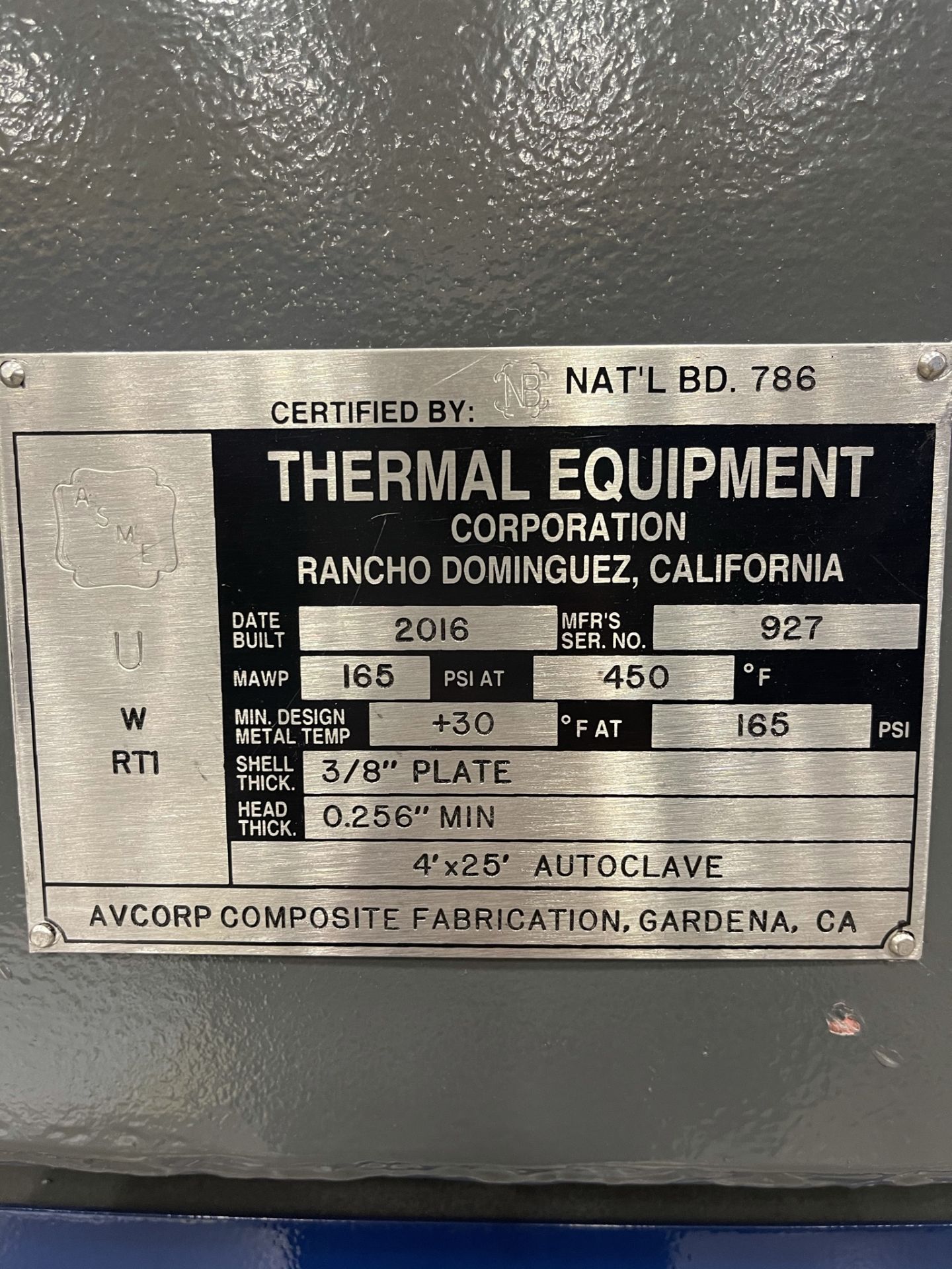 2016 THERMAL EQUIPMENT CORP COMPSITE AUTOCLAVE, MODEL 4’ X 25', AUTOCLAVE MAX PRESSURE 150 PSI, - Image 43 of 43