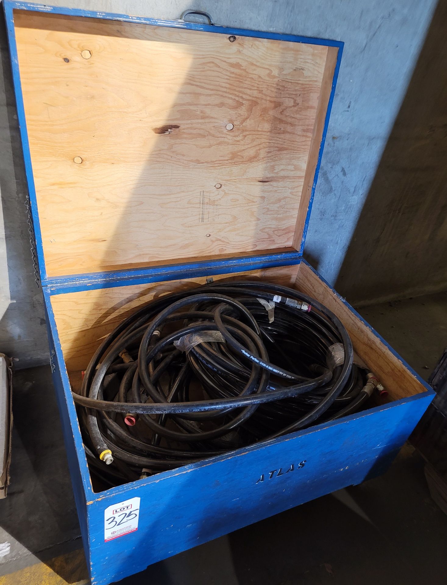HIGH PRESSURE HOSE IN CRATE, ON CASTERS (LOCATION: BUILDING 15 MRB)