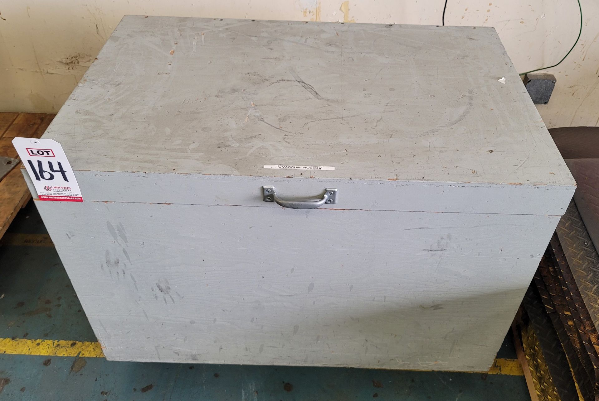 PORTABLE WOOD CHEST, 40" X 26" X 26", EMPTY, ON CASTERS (LOCATION: BUILDING 15 MAIN)