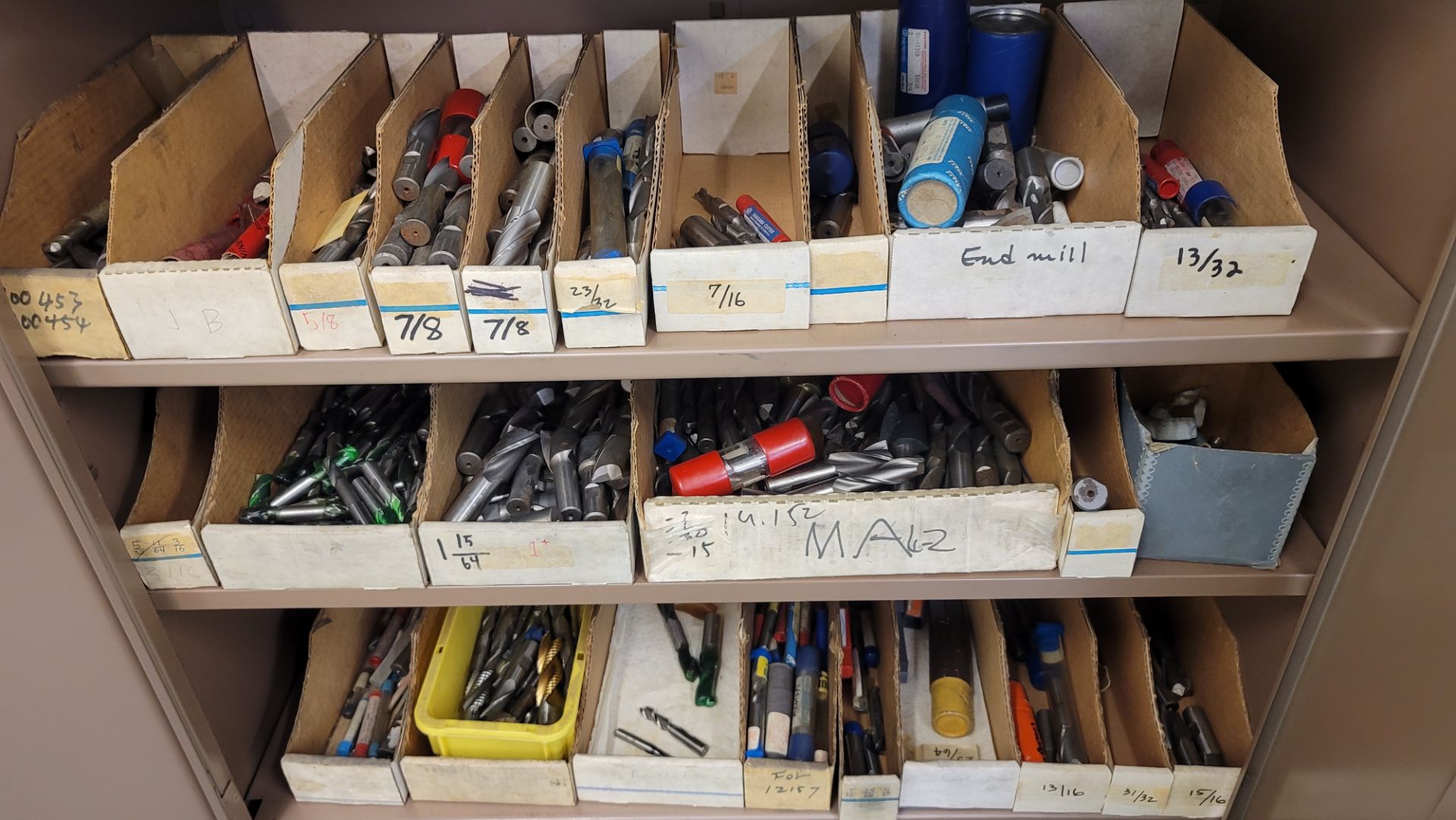 LOT - CONTENTS ONLY OF (3) SHELVES, TO INCLUDE: ENDMILLS AND OTHER CUTTERS