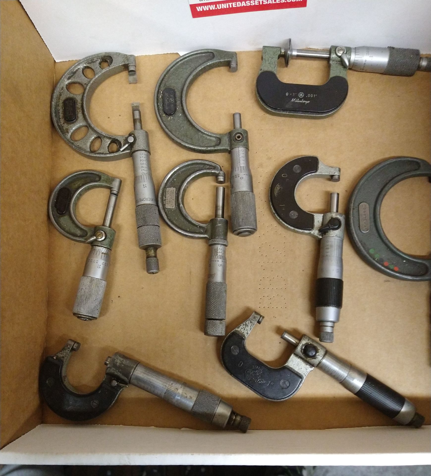 LOT - (9) ASSORTED MICROMETERS, VARIED SIZES
