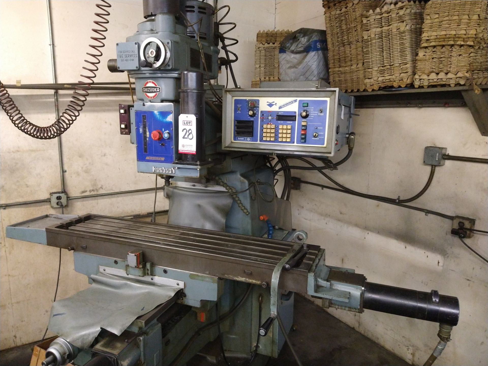 SHIZUOKA TURRET VERTICAL MILLING MACHINE, MODEL AN-S, TABLE DISPLACEMENT 30" X 12"