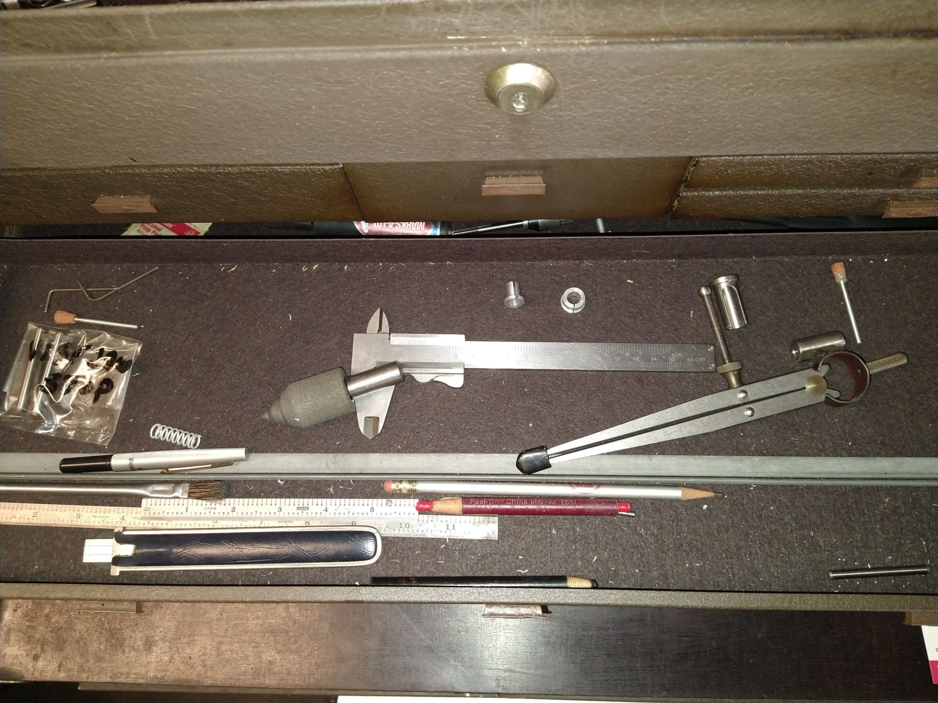 KENNEDY 15-DRAWER TOOL BOX, TOP/BOTTOM, W/ CONTENTS - Image 4 of 12